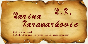 Marina Karamarković vizit kartica